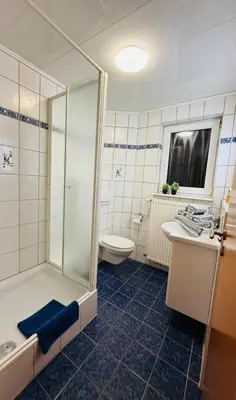 Ein Badezimmer in der Unterkunft Ferienwohnung mit Terrasse