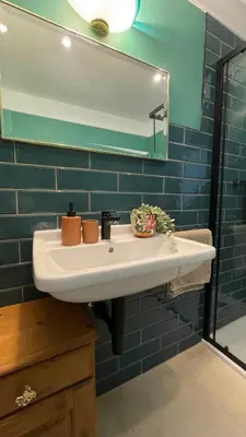 Ein Badezimmer in der Unterkunft Apartment on Bergstraße