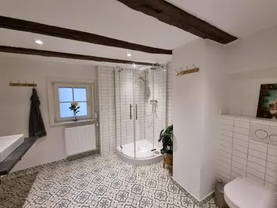 Ein Badezimmer in der Unterkunft Ferienwohnung Heppenheim an der Bergstraße WHG 2