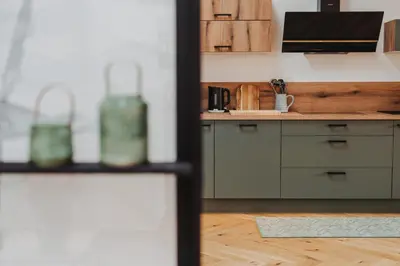 Küche/Küchenzeile in der Unterkunft Cocohaus