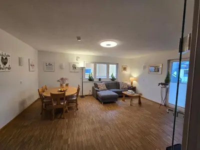 Ein Sitzbereich in der Unterkunft Apartment Camelia