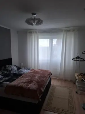 Ein Bett oder Betten in einem Zimmer der Unterkunft 3 Zimmer Apartment am Wildpark