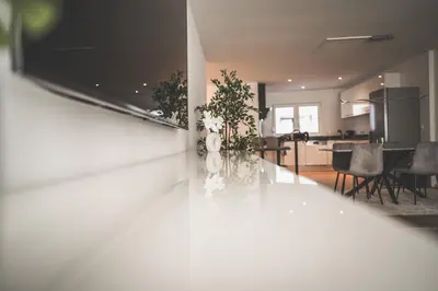 Grundriss der Unterkunft Exklusives Apartment Sinsheim Luxus, 75 TV & Top Lage WeHome Premium
