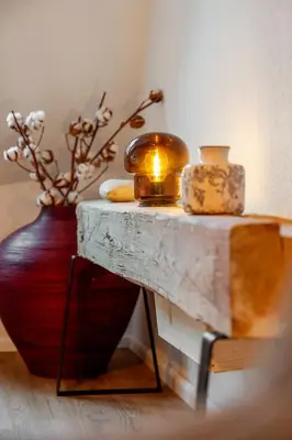 Ein Sitzbereich in der Unterkunft LubuNest l Altstadt Stellplatz Blühendes Barock