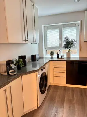 Küche/Küchenzeile in der Unterkunft Stilvolle Einliegerwohnung mit Boxspringbett