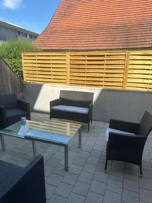 Ein Sitzbereich in der Unterkunft Luxury rooms -Guest House Bi-Bi