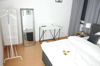 Ein Bett oder Betten in einem Zimmer der Unterkunft Pforzheim Schöne Wohnung