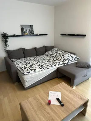 Ein Bett oder Betten in einem Zimmer der Unterkunft Sonnenlage - Ferienwohnung nahe Pforzheim-Karlsruhe - 7 Minuten zur A8