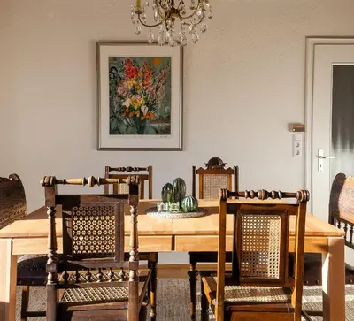 Ein Sitzbereich in der Unterkunft Ferienwohnung Ruth