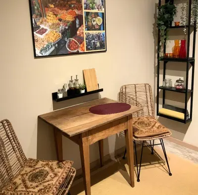 Ein Sitzbereich in der Unterkunft Ferienwohnung Ruth