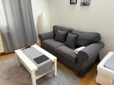 Ein Sitzbereich in der Unterkunft gemütliches Apartment in Pfungstadt 38m2 mit Klimaanlage