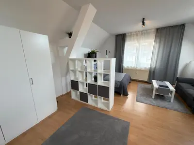 Ein Sitzbereich in der Unterkunft gemütliches Apartment in Pfungstadt 38m2 mit Klimaanlage