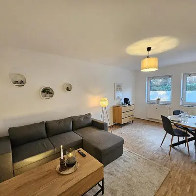Ein Sitzbereich in der Unterkunft Urban Suites HBN