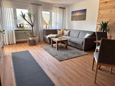 Ein Sitzbereich in der Unterkunft Ferienhaus Muskatellerhof