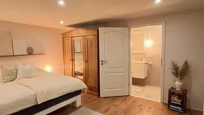 Ein Bett oder Betten in einem Zimmer der Unterkunft Eagles Nest - Dein Platz im Pfälzer Felsenland