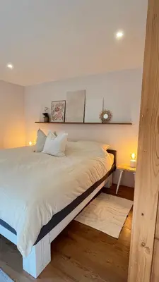 Ein Bett oder Betten in einem Zimmer der Unterkunft Eagles Nest - Dein Platz im Pfälzer Felsenland
