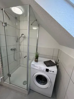 Ein Badezimmer in der Unterkunft nJoy! Business Apartment Pforzheim - gratis WLAN
