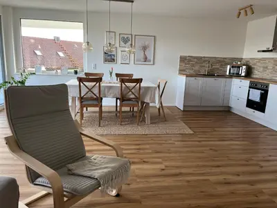 Küche/Küchenzeile in der Unterkunft 1Zimmer mit Küche, Bad & Terrasse in Friolzheim
