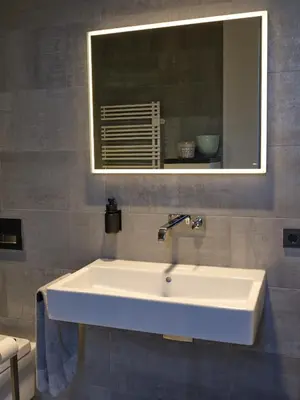 Ein Badezimmer in der Unterkunft Architektenhaus Hello in Erbach mit High End Interieur zentral aber ruhig