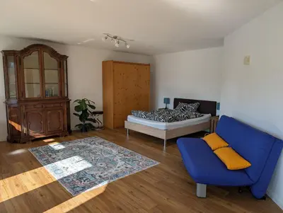 Ein Bett oder Betten in einem Zimmer der Unterkunft Apartment im Grünen