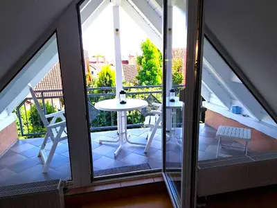Ein Balkon oder eine Terrasse in der Unterkunft Ferienwohnung Schwab