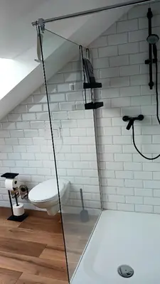 Ein Badezimmer in der Unterkunft Ferienhaus am Wald