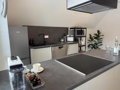 Küche/Küchenzeile in der Unterkunft Moderne Maisonette-Wohnung
