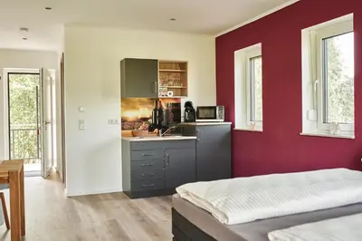 Küche/Küchenzeile in der Unterkunft Rotwein Apartment