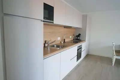 Küche/Küchenzeile in der Unterkunft Ferienwohnung Im Wiesengrund