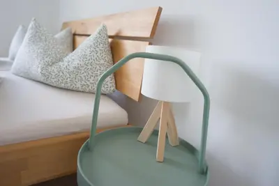 Ein Bett oder Betten in einem Zimmer der Unterkunft Ferienwohnung Im Wiesengrund