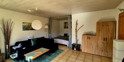 Ein Bett oder Betten in einem Zimmer der Unterkunft Ferienwohnung Odenwaldliebe
