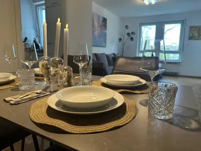 Ein Sitzbereich in der Unterkunft Wohnung am Neckar mit Tiefgarage