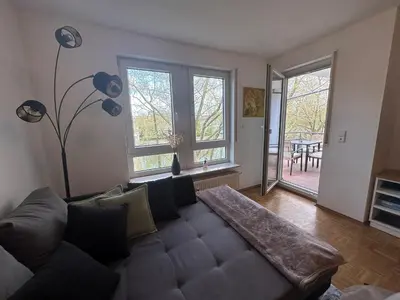 Ein Sitzbereich in der Unterkunft Wohnung am Neckar mit Tiefgarage
