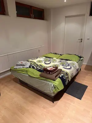 Ein Bett oder Betten in einem Zimmer der Unterkunft Souterrain Loft nah am St Leoner See