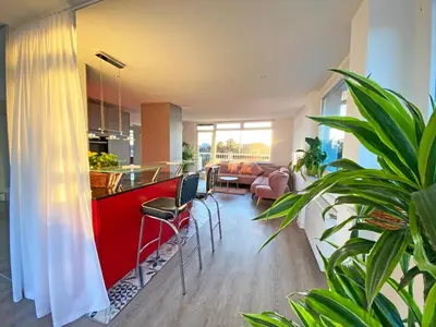 Ein Sitzbereich in der Unterkunft Penthouse mit Domblick - Über den Dächern Speyers