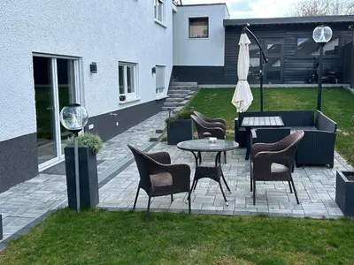 Ein Sitzbereich in der Unterkunft Wohnung K voll möbliert