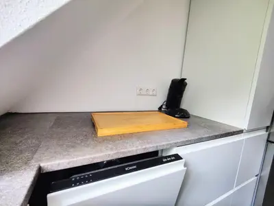 Küche/Küchenzeile in der Unterkunft Malerisches Apartment am Kirchplatz