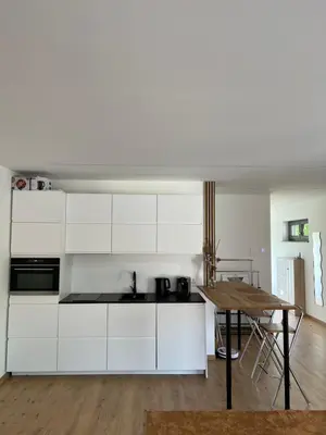 Küche/Küchenzeile in der Unterkunft ParkBlick Sulzbach