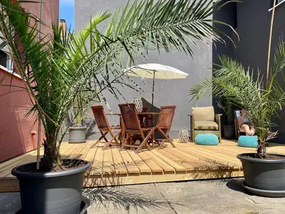 Ein Garten an der Unterkunft Geräumige 90qm zum Wohlfühlen nähe Messe