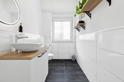 Ein Badezimmer in der Unterkunft Apartment Pyramidenblick