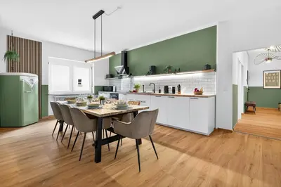 Küche/Küchenzeile in der Unterkunft Apartment Pyramidenblick
