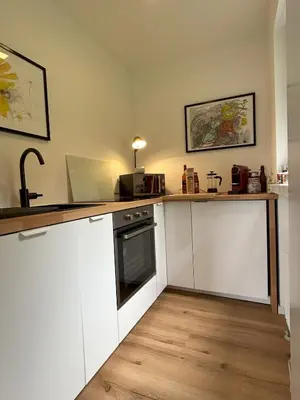 Küche/Küchenzeile in der Unterkunft Glücks-Quartier Kaffeehof 4