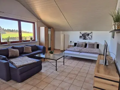 Ein Sitzbereich in der Unterkunft Auszeit und Idylle auf dem Pferdehof