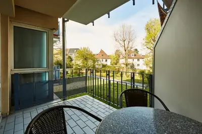 Ein Balkon oder eine Terrasse in der Unterkunft LIV Design Apartments Karlsruhe Weststadt
