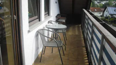 Ein Balkon oder eine Terrasse in der Unterkunft Ferienwohnung Kuhn