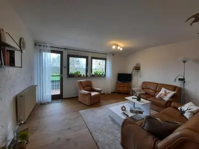 Ein Sitzbereich in der Unterkunft Ferienwohnungen Blumenschein