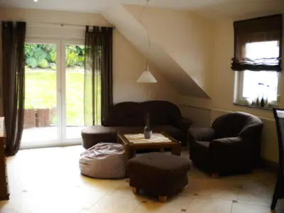 Ein Sitzbereich in der Unterkunft Ferienhof Knoll