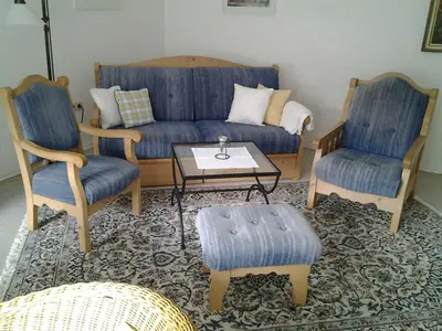 Ein Sitzbereich in der Unterkunft Ferienwohnung Christa Hahn