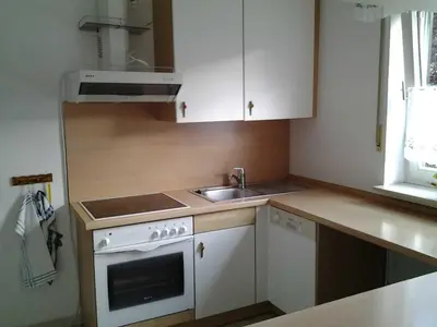 Küche/Küchenzeile in der Unterkunft Ferienwohnung Christa Hahn