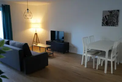 Ein Sitzbereich in der Unterkunft Ferienwohnungen Rosengarten